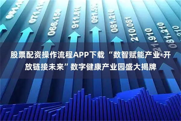 股票配资操作流程APP下载 “数智赋能产业·开放链接未来”数字健康产业园盛大揭牌